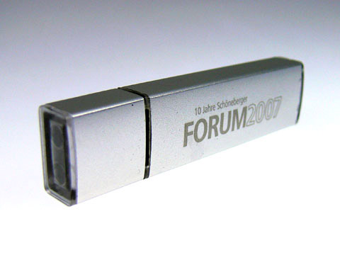 Alu-USB-Stick schlicht graviert Werbeartikel, deckel, Alu.07