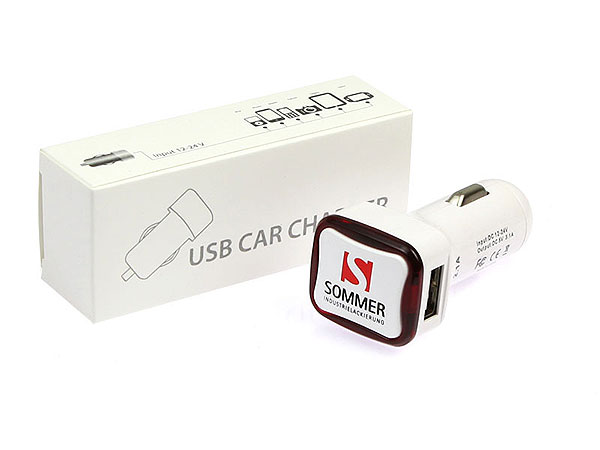 USB Autoladegerät, car charger Referenzen, bedruckte Beispiele