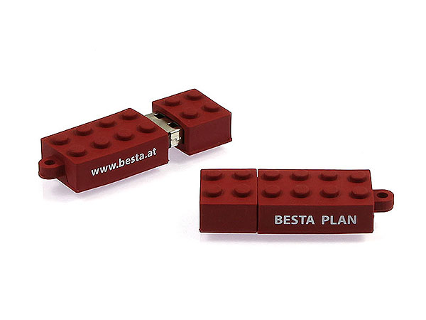 usb-stick brick baustein lego rot bedruckt pvc custom, USB-Brick.01