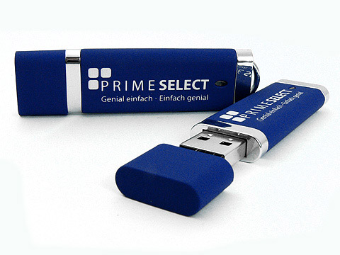 blauer Kunststoff USB-Stick Aufdruck, Kunststoff.10