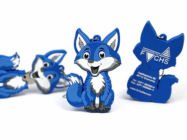 Creative USB Stick Figur individuell fuchs blau logo