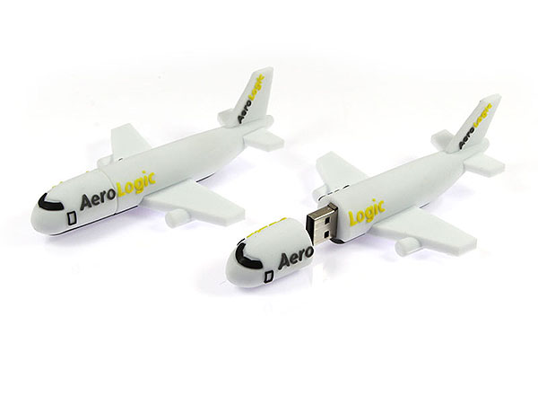 usb stick flugzeug weiss druck 2farbig