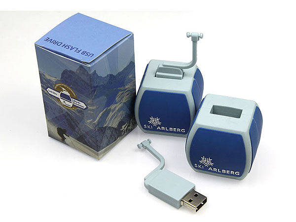 usb stick gondel blau druck 1farbig