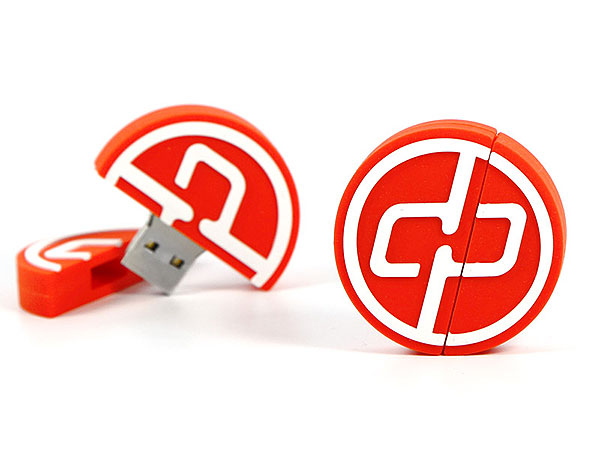 Runder USB-Stick in Logoform