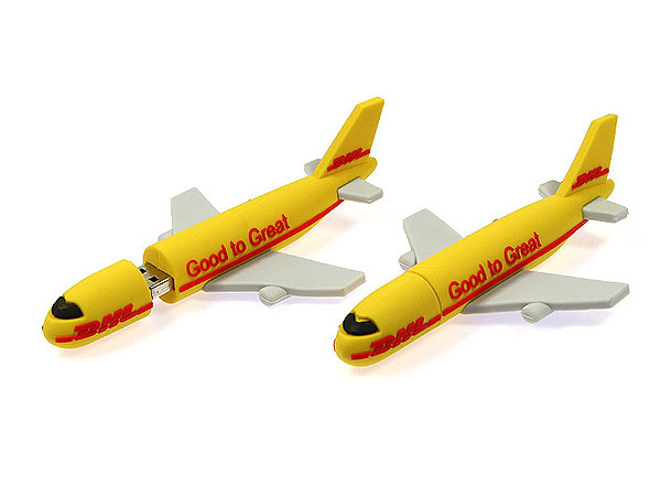Flugzeug DHL gelb PVC Individuell custom, USB-Airplane.01