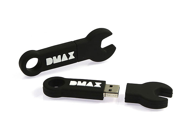 DMAX USB-Stick custom pvc schwarz werbegeschenk, USB-Schraubenschlüssel