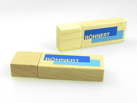 Echter Holz-USB-Stick hellbraun Logo-Aufdruck, deckel, Holz.01
