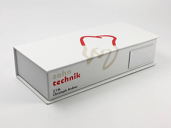 geschenkverpackung magnet box weiss zahntechnik