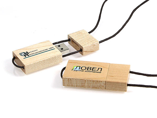 holz usb-stick kordel band umhängeband bedruckt, Holz.05