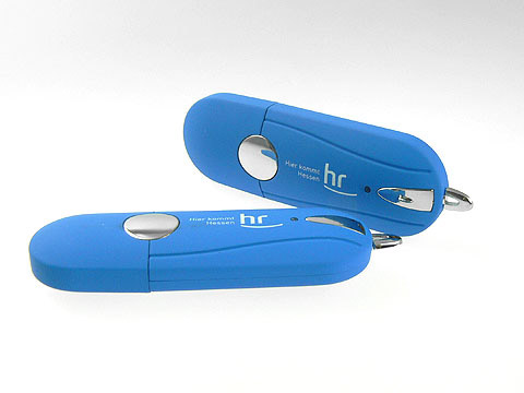hellblauer Kunststoff-USB-Stick bedruckt, Kunststoff.04, famous,
