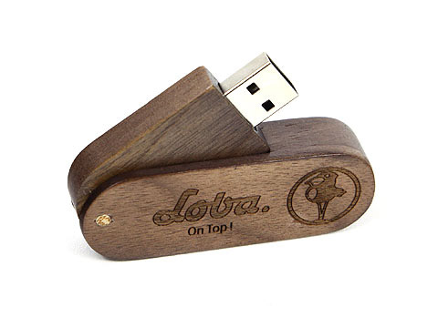 Holz-USB-Stick-17 braun gravur Lova, Holz.17