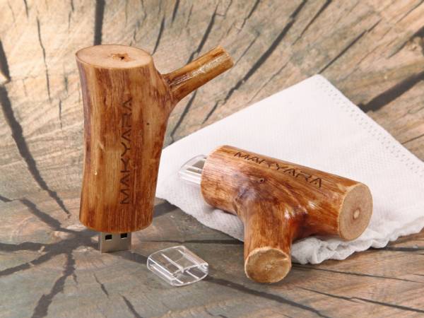 holzast holz usb stick natur gravur kreativ öko