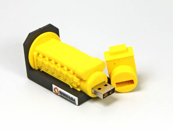 USB-Stick im kreativen Design mit gelbem Gehäuse und Platz für individuelles Branding oder Logo. Ideal für Werbeaktionen.
