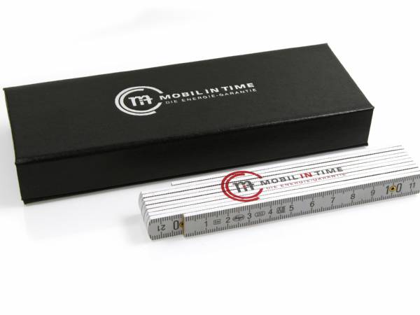 Maßband in eleganter Geschenkbox mit Aufdruck 