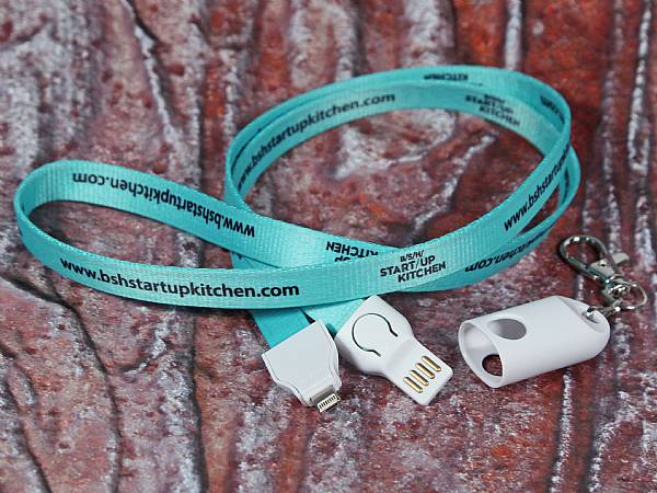 lanyard 2 in 1 kabel adapterkabel textil clip werbung logo