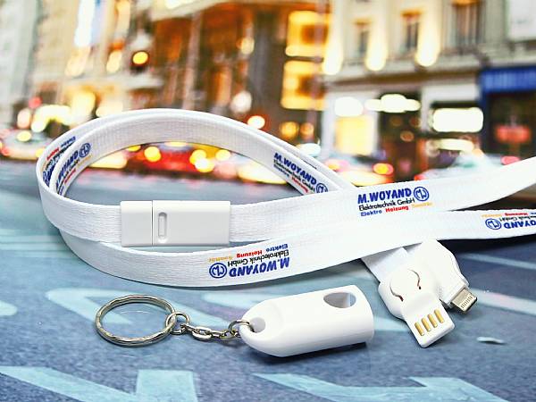 lanyard 2 in 1 ladekabel sicherheit schluesselring werbung messen