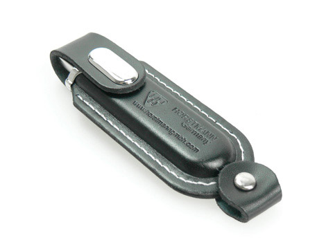 Leder USB-Stick edel gepraegt schwarz, Leder.01