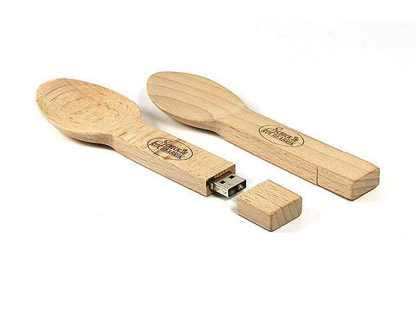 Food Esslöffel usb sticks, holz usb stick, besteck usb stick, CustomProdukt, Holz