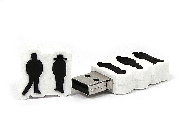 usb-stick-logo-freiform-100.html, Menschen, Folks, People, Logo, weiß, Mann, Hut, CustomLogo, PVC, USB Menschen