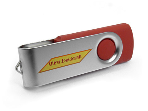 Metall-01 USB-Stick bedruckt klassisch rot, Metall.01