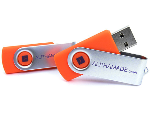 Metall-01 USB-Stick Werbeartikel klassisch orange, Metall.01