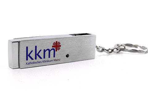 metall-05 silberner usb-stick kkm bedruckt, Metall.05