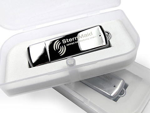 Metall-13 USB-Stick silber graviert Sternmaid, Metall.13