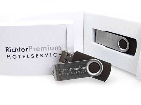 Metall-USB-Stick Verpackung braun Werbeartikel, Metall.01