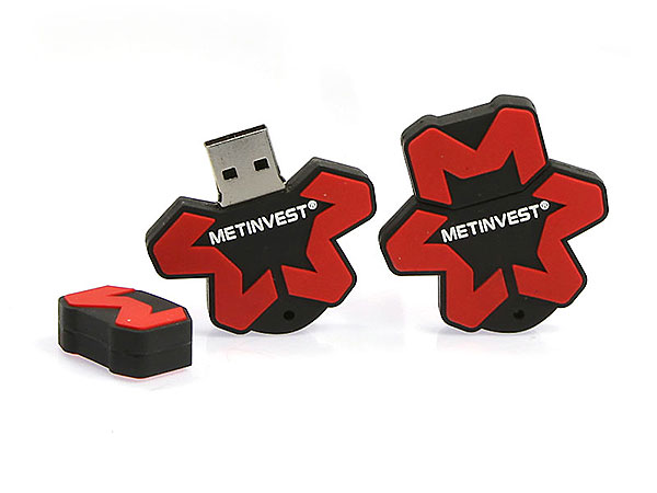 usb-stick-logo-freiform-100.html, USB-Stick Sonderanfertigung Custom Logo rot, CustomLogo, PVC