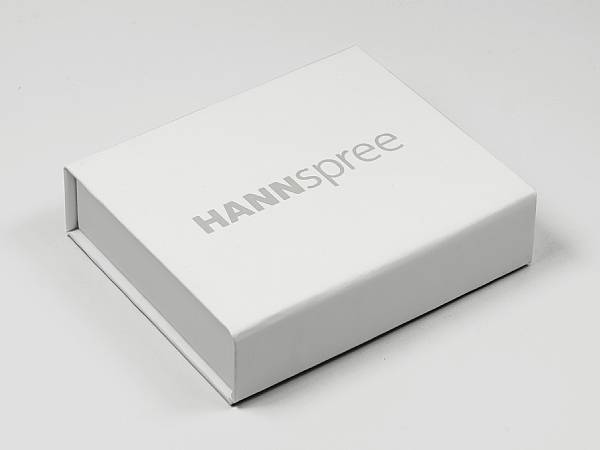 modelabel geschenkverpackung Hannspree magnet geschenkbox