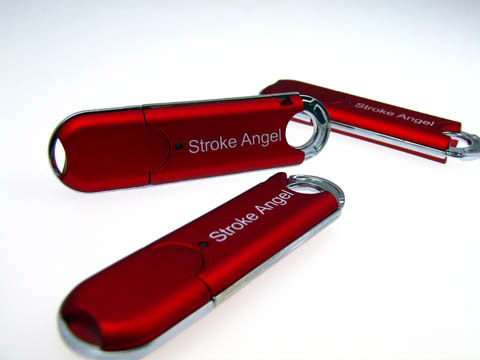 Roter Kunststoff USB-Stick bedruckt Logo, Kunststoff.02