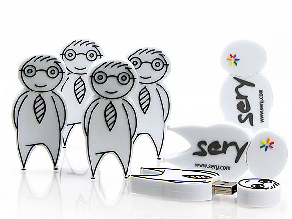 Sery Figur Männchen Logo Mensch Person weiss individuell persönlich eigenes Design custom USB-Stick