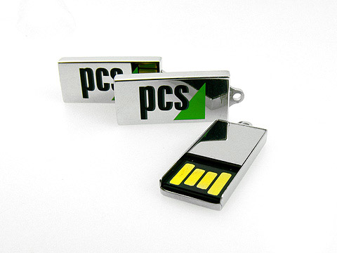 silberner mini usb stick aufdruck, Mini.01