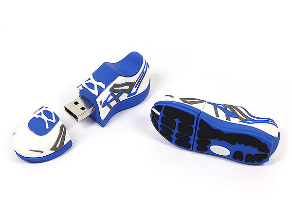 sportschuh-usb-stick blau weiß, Custom USB-Sticks