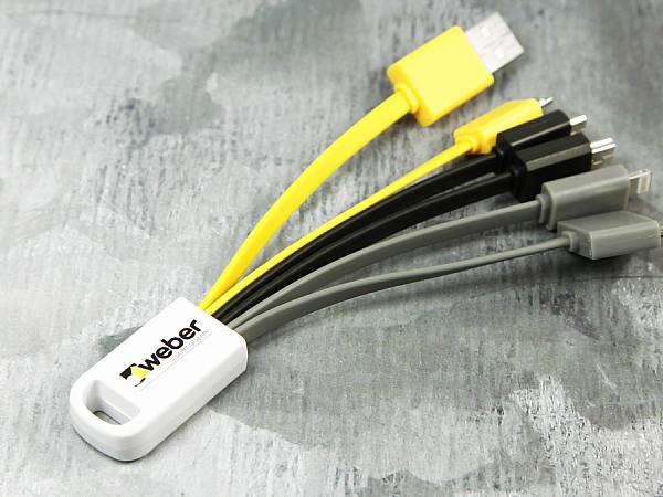 usb adapterkabel mit logo als werbegeschenk gelb