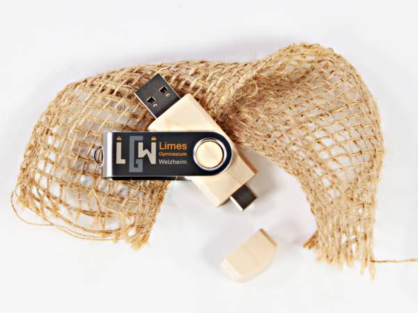 usb c stick holz personalisiert logodruck