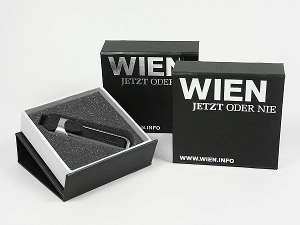 usb geschenkverpackung silberdruck heißfolienprägung silber edel hochwertig