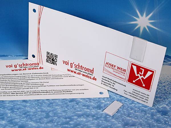 usb karte dinlang mailing card druck werbung lochung