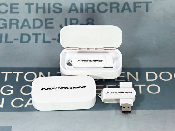 usb set stick mit box fã¼r event fotos  flugsimmulator logodruck