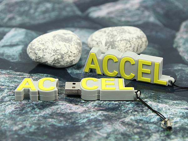 usb stick accel logo custom gelb weiss