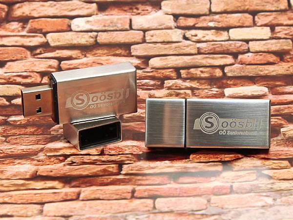 usb stick alu lasergravur metall silber deckel