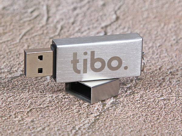 usb stick aluminium silber matt schlicht gravur logo