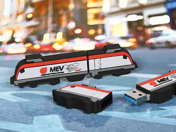 usb stick bahn transport zug speed werbung logo