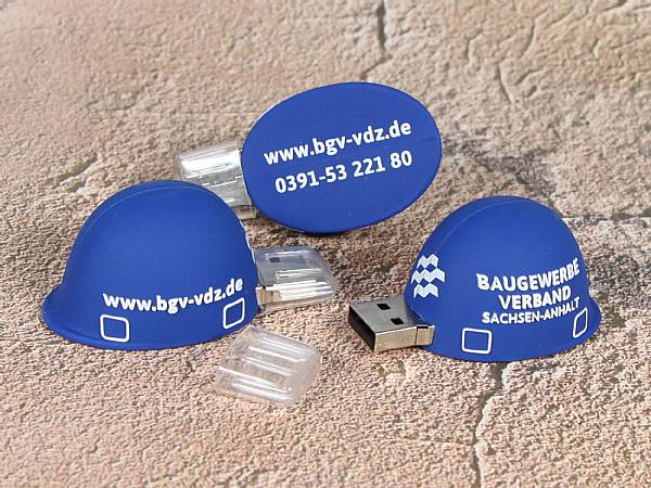 usb stick bauhelm handwerk arbeitsschutz helm logo werbung