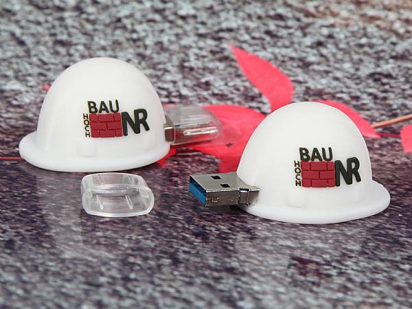 usb stick bauhelm helm schutz arbeit baustelle logo werbung