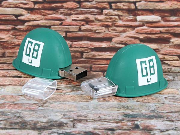 usb stick bauhelm schutz baustelle individuell logo