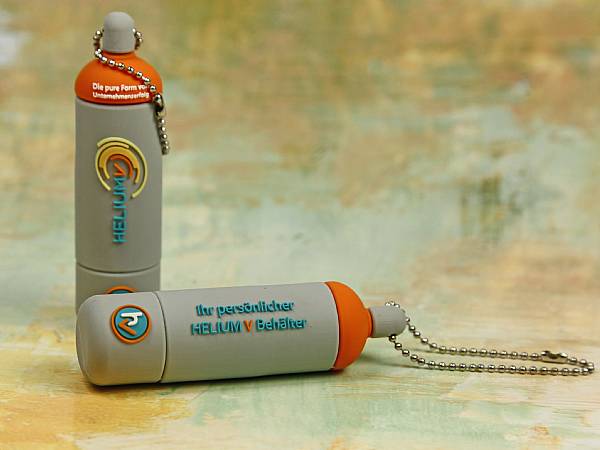 usb stick behälter helium flasche logo