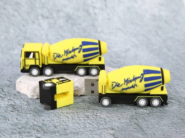 usb stick betonmischer baustelle beton firma kreativ logo