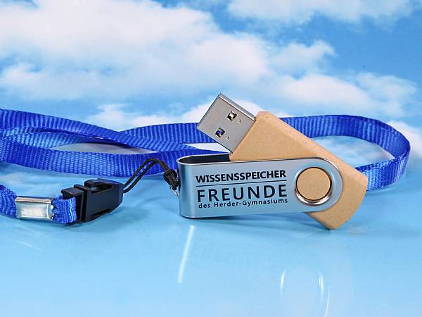 usb stick bio kunststoff drehbar twister druck band