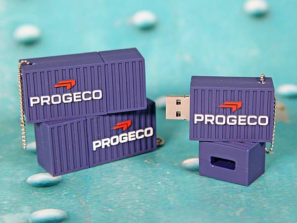 usb stick container transport schiffsweg werbung